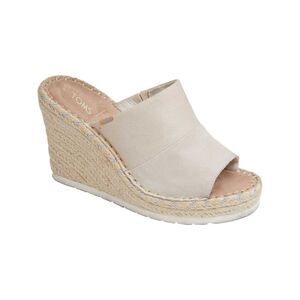 NWT TOMS Womens Beige Mule 1" Platform Monica Wedge Slip On Espadrille Shoes 11